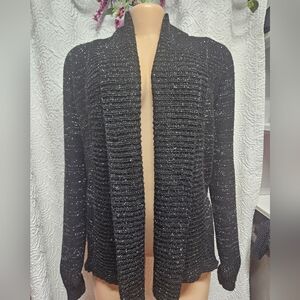 Elegant Black Knit Women's Cardigan
